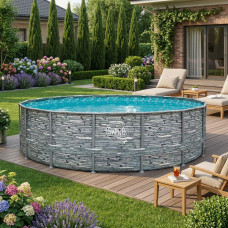 Чеський каркасний басейн Azuro SWING 460x120 см круглий без фільтру 20,0 м³ stone design