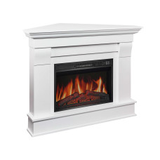 Камінокомплект кутовий ArtiFlame Albion Corner AF23S білий з обігрівом і звуком горіння вогню