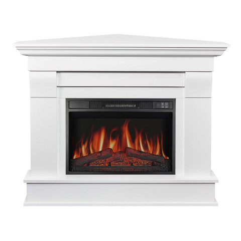 Камінокомплект кутовий ArtiFlame Albion Corner AF23S білий з обігрівом і звуком горіння вогню