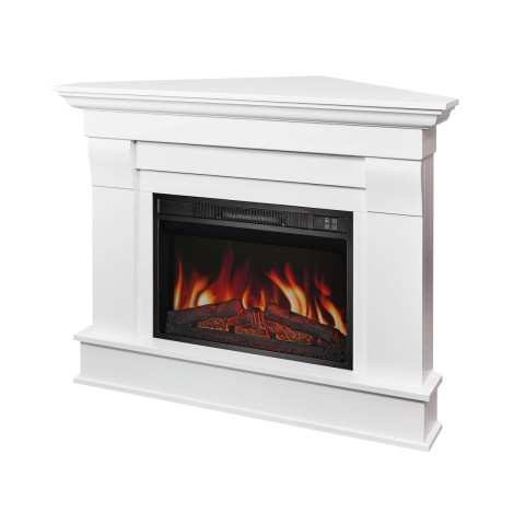Камінокомплект кутовий ArtiFlame Albion Corner AF23S білий з обігрівом і звуком горіння вогню