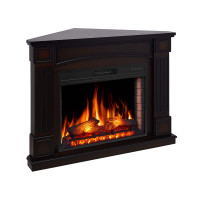 Камінокомплект ArtiFlame Boston Corner AF28S махагон коричневий антик з обігрівом і звуком горіння вогню