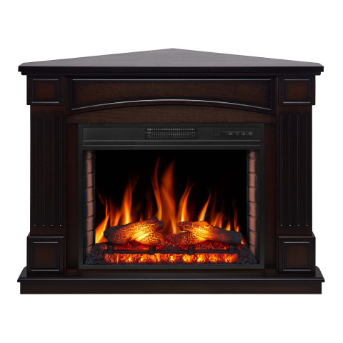 Камінокомплект ArtiFlame Boston Corner AF28S махагон коричневий антик з обігрівом і звуком горіння вогню
