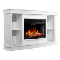 Камінокомплект ArtiFlame Brittany AF25 білий з обігрівом і звуком горіння вогню