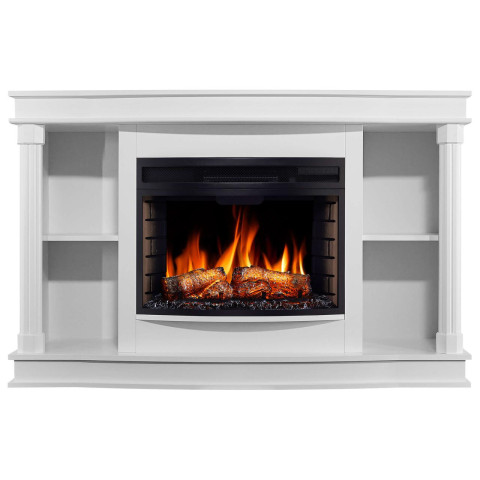 Камінокомплект ArtiFlame Brittany AF25 білий з обігрівом і звуком горіння вогню