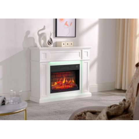 Камінокомплект ArtiFlame Linz AF23BS білий з LED підсвічуванням, обігрівом і звуком горіння вогню