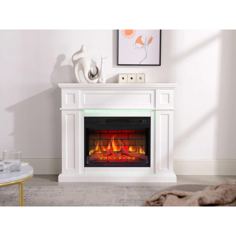 Камінокомплект ArtiFlame Linz AF23BS білий з LED підсвічуванням, обігрівом і звуком горіння вогню
