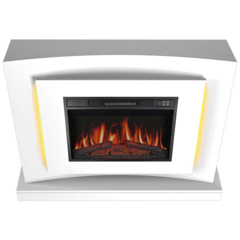 Камінокомплект ArtiFlame Lucca AF23S білий з LED підсвічуванням, обігрівом і звуком горіння вогню
