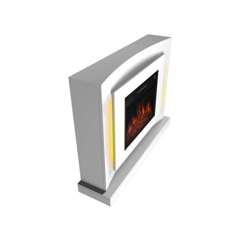 Камінокомплект ArtiFlame Lucca AF23S білий з LED підсвічуванням, обігрівом і звуком горіння вогню