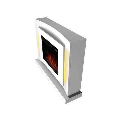 Камінокомплект ArtiFlame Lucca AF23S білий з LED підсвічуванням, обігрівом і звуком горіння вогню
