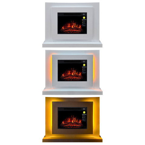 Камінокомплект ArtiFlame Lucca AF23S білий з LED підсвічуванням, обігрівом і звуком горіння вогню