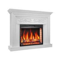Камінокомплект ArtiFlame Monferrato AF28S білий з обігрівом і звуком горіння вогню