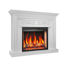 Камінокомплект ArtiFlame Monferrato AF28S білий з обігрівом і звуком горіння вогню