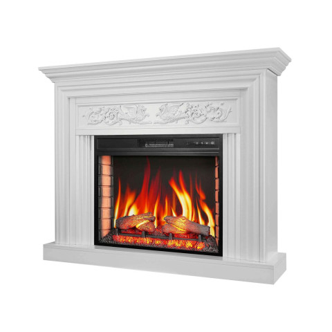 Камінокомплект ArtiFlame Monferrato AF28S білий з обігрівом і звуком горіння вогню