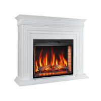 Камінокомплект ArtiFlame Pratella AF28S білий з обігрівом і звуком горіння вогню
