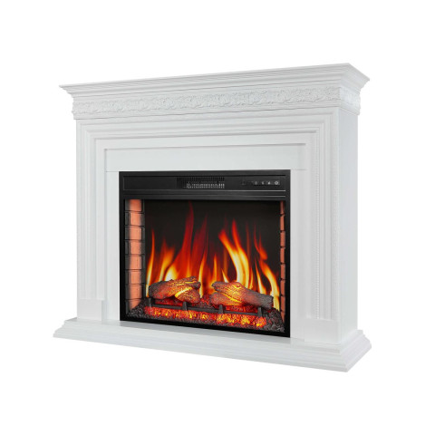 Камінокомплект ArtiFlame Pratella AF28S білий з обігрівом і звуком горіння вогню