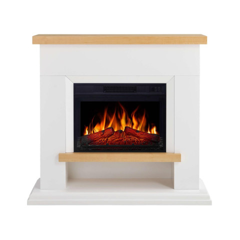 Камінокомплект ArtiFlame Shelford AF23S білий з обігрівом і звуком горіння вогню