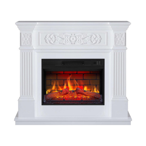 Камінокомплект ArtiFlame Toscana AF23BS білий з обігрівом і звуком горіння вогню