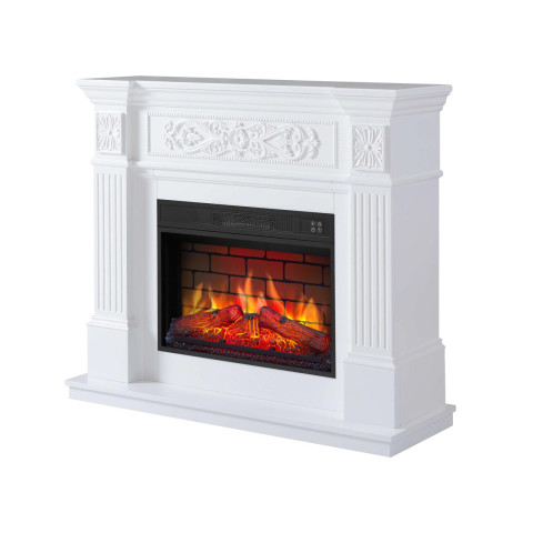 Камінокомплект ArtiFlame Toscana AF23BS білий з обігрівом і звуком горіння вогню