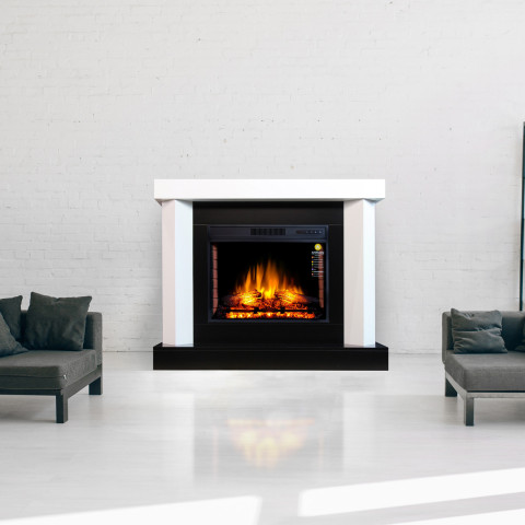 Камінокомплект ArtiFlame Yukon AF28S білий з обігрівом і звуком горіння вогню