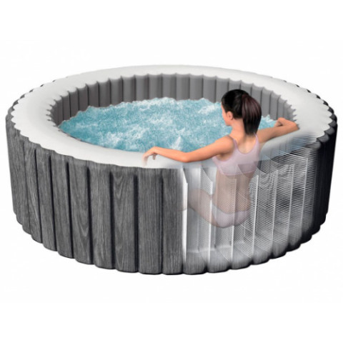 Надувний СПА-джакузі Intex Greywood Deluxe 28440 круглий 196x71 см 4-місний аеромасаж