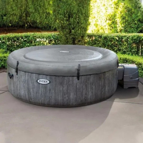 Надувний СПА-джакузі Intex Greywood Deluxe 28440 круглий 196x71 см 4-місний аеромасаж