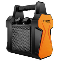 Теплова гармата електрична Neo Tools, 2кВт, 20м2, 139м3/год, керамічний нагрів. елемент (PTC), переносна, чорний, 1.46кг