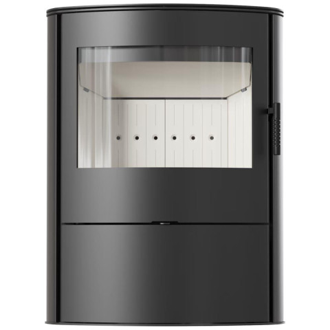 Польська піч-камін на дровах до 100 м² сталева Kratki KOZA AB S2 ROLLO 10 кВт 750х418.1х976 мм