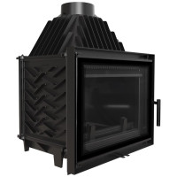 Польська камінна топка на дровах до 120 м² чавунна Kratki ZOSIA DECO 12 кВт 700х480х848 мм