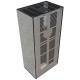 Камін Kratki FLOKI BOX лівий 8 kW Ø 160 в обудові з керамограніту CEMENTO GRIGIO BOCCIARDATA