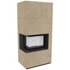 Камін Kratki FLOKI BOX лівий 8 kW Ø 160 в обудові з керамограніту FOKOS RENA