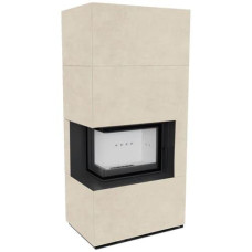 Камін Kratki FLOKI BOX лівий 8 kW Ø 160 в обудові з керамограніту FOKOS SALE