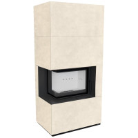 Камін Kratki FLOKI BOX лівий 8 kW Ø 160 в обудові з керамограніту FOKOS TALCO