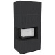 Камін Kratki FLOKI BOX лівий 8 kW Ø 160 в обудові з керамограніту NATURALI ARDESIA NERO A SPACCO