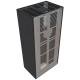 Камін Kratki FLOKI BOX лівий 8 kW Ø 160 в обудові з керамограніту NATURALI ARDESIA NERO A SPACCO