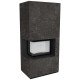 Камін Kratki FLOKI BOX лівий 8 kW Ø 160 в обудові з керамограніту NATURALI NERO GRECO