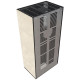 Камін Kratki FLOKI BOX лівий 8 kW Ø 160 в обудові з керамограніту OXIDE BIANCO