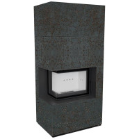 Камін Kratki FLOKI BOX лівий 8 kW Ø 160 в обудові з керамограніту OXIDE NERO