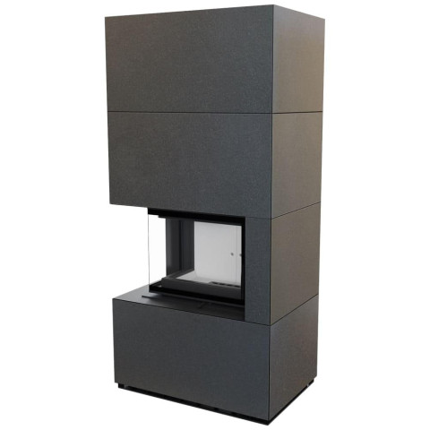 Камін Kratki FLOKI BOX лівий 8 kW Ø 160 в обудові модульній INDIAN BLACK