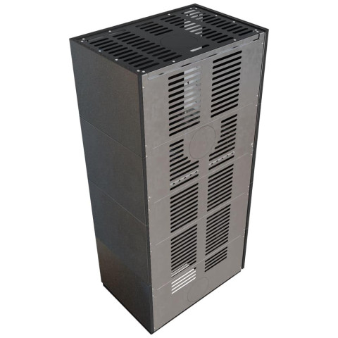 Камін Kratki FLOKI BOX лівий 8 kW Ø 160 в обудові модульній INDIAN BLACK