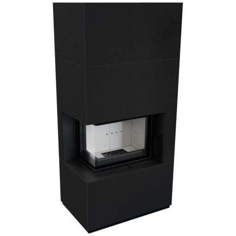 Камін Kratki FLOKI BOX лівий 8 kW Ø 160 в обудові модульній ZIMBABWE NERO