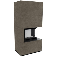 Камін Kratki FLOKI BOX правий 8 kW Ø 160 в обудові з керамограніту FOKOS PIOMBO