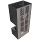 Камін Kratki FLOKI BOX правий 8 kW Ø 160 в обудові з керамограніту FOKOS GRAFITE