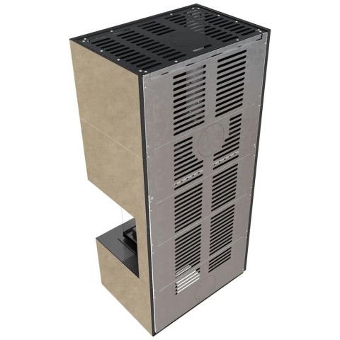 Камін Kratki FLOKI BOX правий 8 kW Ø 160 в обудові з керамограніту FOKOS RENA