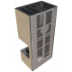 Камін Kratki FLOKI BOX правий 8 kW Ø 160 в обудові з керамограніту FOKOS RENA