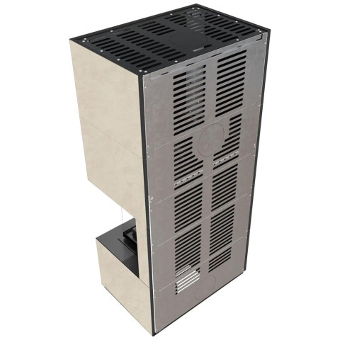 Камін Kratki FLOKI BOX правий 8 kW Ø 160 в обудові з керамограніту FOKOS SALE