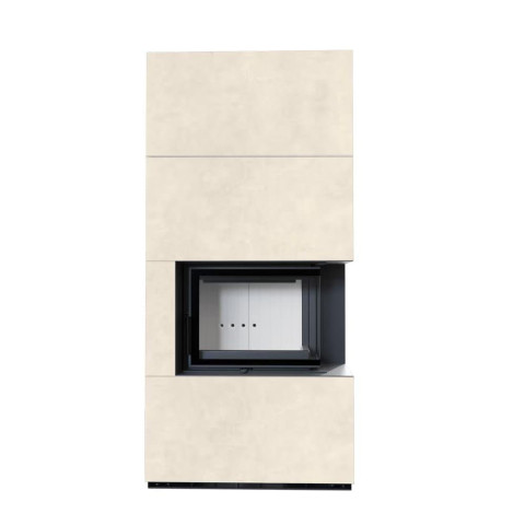 Камін Kratki FLOKI BOX правий 8 kW Ø 160 в обудові з керамограніту FOKOS TALCO