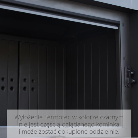 Камін Kratki FLOKI BOX правий 8 kW Ø 160 в обудові з керамограніту FOKOS TALCO