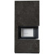 Камін Kratki FLOKI BOX правий 8 kW Ø 160 в обудові з керамограніту NATURALI NERO GRECO