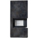 Камін Kratki FLOKI BOX правий 8 kW Ø 160 в обудові з керамограніту OSSIDO NERO