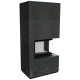 Камін Kratki FLOKI BOX правий 8 kW Ø 160 в обудові з керамограніту OXIDE NERO
